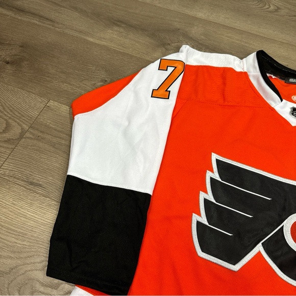 Adidas Philadelphia Flyers NHL Orange Home Jersey W/ Fight Strap Carter Hart #79 - Picture 6 of 12